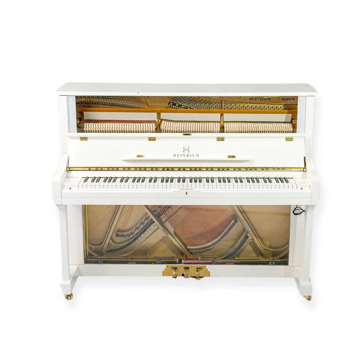 Heinrich HUP 121 CW  Upright Piano white + crystal brand NEW