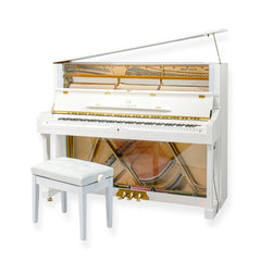 Heinrich HUP 121 CW  Upright Piano white + crystal brand NEW